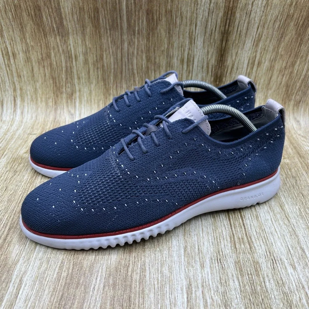 Cole Haan 2.Zerogrand Stitchlite Men's Size 10 Navy Blue Oxford Wingtip C34353